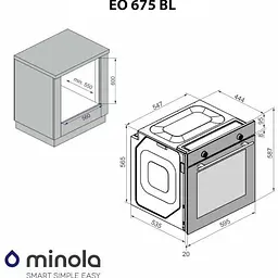Духова шафа Minola EO 675 Чорне скло - мініатюра 12