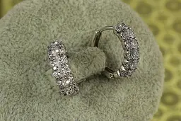 Сережки кільця Хuping Jewelry Стужа 1,5 см сріблясті - мініатюра 2