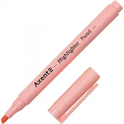 Текстмаркер Axent клиновидний Highlighter Pastel 2-4 мм рожевий (12) (144) 2533-10-A - мініатюра 2