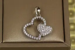 Кулон Xuping Jewelry биття двох сердець 2 см сріблястий