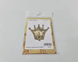 Фольгована куля, Корона, золотий, фігура корона, 60х60см, 1 штука, для оформлення свята