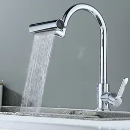 Водозберігальна насадка SHOWER HEAD на кухонний кран з широкою лійкою – розпилювачем та обертанням 360° · 4 режими струменя - мініатюра 4