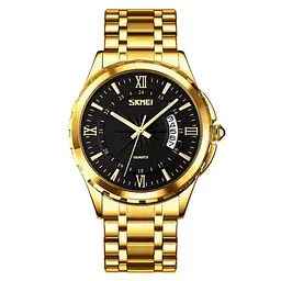 Наручний годинник чоловічий Skmei 9069 Gold - Black, 9069GDBK (12395)