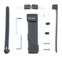 Велосипедний замок фолдінговий West Biking YP0705080 чорний (G0001276) - мініатюра 3