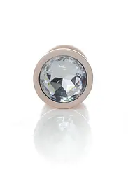 Анальна пробка - Jewellery Pearl Gold Plug Clear M - мініатюра 4