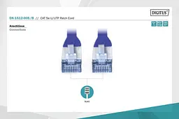 Патч-корд Assmann CAT 5е U-UTP, ПВХ AWG 26/7, 0,5 м DK-1512-005/B Blue - мініатюра 2