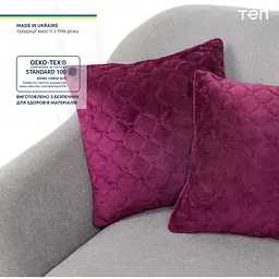 Подушка декоративна ТЕП Velour 40х40 см 409 бордова (3-00437_07363) - мініатюра 7
