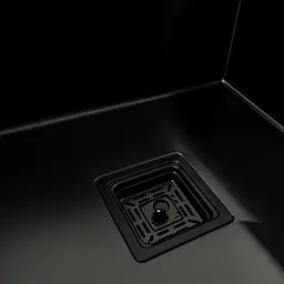 Кухонна мийка 50x50 PVD чорна Platinum Handmade з підставкою для ножів, Чорний - мініатюра 8