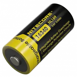 Акумулятор захищений Nitecore Li-Ion CR123A NL169 950mAh 3.6V Чорно-жовтий (2465636015)