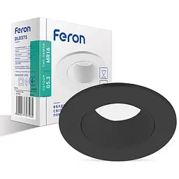 Світильник точковий Feron DL0375 MR16 G5.3 пластик чорний круг поворотний (1779)