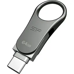 USB флеш-накопичувач Silicon Power Mobile C80 64GB USB-A 3.2 Gen 1 / USB-C Silver (SP064GBUC3C80V1S) [134403] - мініатюра 2