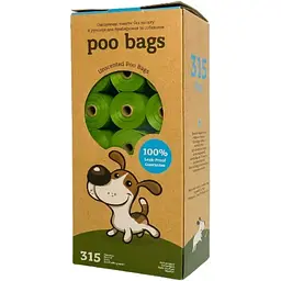 Одноразові пакети для прибирання за тваринами Poo Bags без запаху в рулонах 315 шт.