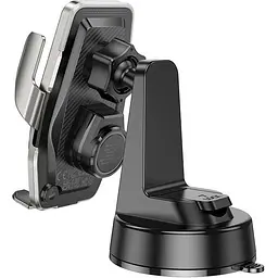 Тримач з бездротовою зарядкою HOCO HW27 Traveler infrared RGB wireless car holder (center console) 15W - мініатюра 3