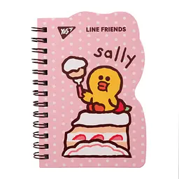 Блокнот Yes В7 60 аркушів подв спіраль Line Friends Sally клітинка №151806