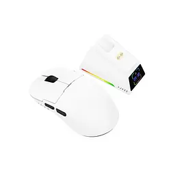 Мишка Ajazz AJ159 APEX Wireless/Bluetooth/USB White (AJM159-A-W) - мініатюра 2