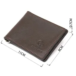Чоловічий шкіряний затискач для грошей Grande Pelle 11478 коричневий - мініатюра 6
