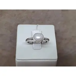 Срібне кільце TOP Silver з перлами і фіанітами. 9510163Б 17,5 - мініатюра 4