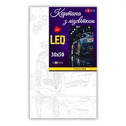 Картина за номерами Santi Розкішне авто, 30x50см, LED підсвітка (955559) - мініатюра 2