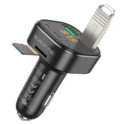 АЗП з FM-мод BOROFONE BC43 Flash Black 6974443387223 - мініатюра 5