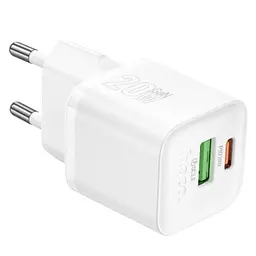 Мережевий зарядний пристрій Hoco N65 Ingenious PD20W+QC3.0 charger + кабель USB-C -USB-C білий