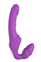 Жіночий страпон Dreamtoys Vibes Of Love Double Dipper 17 см фіолетовий - мініатюра 3