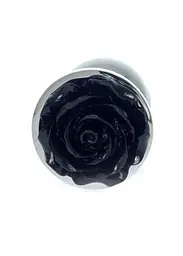 Металева анальна пробка Boss Jewellery Silver Plug Rose 9 см (чорний) - мініатюра 2