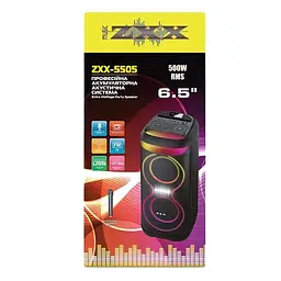 Акустична система No Brand ZXX-5505 6" + мікрофон Bluetooth/USB/SD/FM 30W Black - мініатюра 3