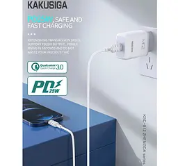 Зарядний пристрій для смартфона KAKUSIGA KSC812 PD 25W QC3.0 із швидким заряджанням - мініатюра 2