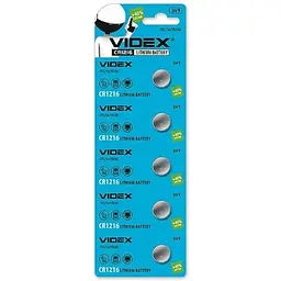 Батарейка літієва Videx CR1216 5шт BLISTER CARD (100)