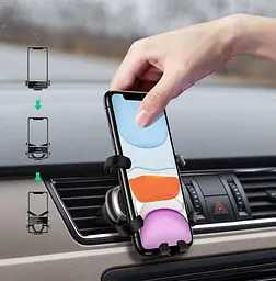 Автомобільне кріплення для смартфона 4.7-7.2" (На решітку+гачок) LP228 Ugreen Чорне - мініатюра 4