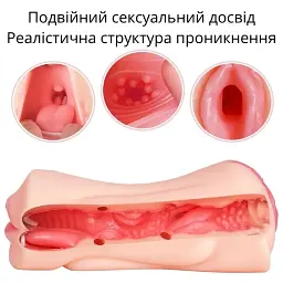 Мастурбатор I’MCUM KissMe Dual Pleasure Mouth & Vagina IM-KMQ204 21 см (IM-KMQ204) - мініатюра 5