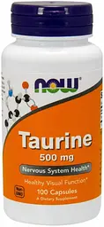 Таурін Now Foods Taurine 500 мг 100 вегетаріанських капсул