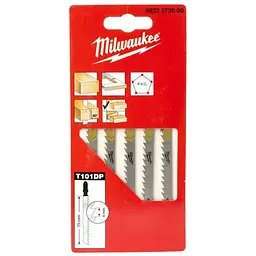 Полотна для лобзиків T101DP MILWAUKEE, 75х4,0мм, (5шт), (деревина, прямий різ)