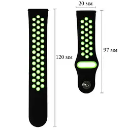 Спортивний ремінець Primo Perfor Sport годинника для Samsung Galaxy Watch Active/Active 2 Black Green - мініатюра 5