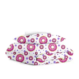 Дитяча постільна білизна в ліжечко SWEET DONUT WHITE, фіолетовий (SweetDonut_White_140)