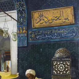 Інтер'єрна картина Читання Корану, Осман Хамді Бей, Osman Hamdi Bey, Reciting the Quran, релігійний декор, 60×45 см (id6962) - мініатюра 5