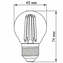 LED лампа Videx Filament G45F 6W E27 4100K (VL-G45F-06274) - мініатюра 3