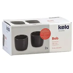 Аксесуар кухонний Kela Bob, підставок для яєць 5 х 4,5 см, 2 шт, порцелянові, темно-сірі (12119) - мініатюра 2