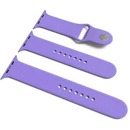 Силіконовий ремінець для Apple Watch Sport Band 42(ser.1-3)/44/45/46/49mm (S/M  M/L) 3pcs Бузковий / Dasheen