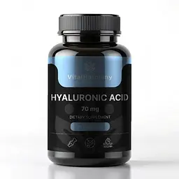 Гіалуронова кислота VitalHarmony Hyaluronic Acid 70 mg, 90 капсул для підтримки здоров'я шкіри та суглобів - мініатюра 1