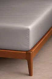 Простирадло на резинці Ecotton 160х200 см із сатину кремового кольору 15-4503 Chateau Grey (24839)
