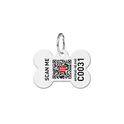 Адресник для собак і котів персоналізований Waudog Smart ID з QR паспортом, Блакитний, S, 31х21 мм - мініатюра 3
