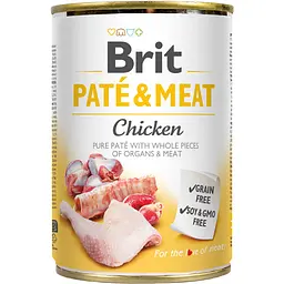 Вологий корм для собак Brit Pate & Meat Chicken з куркою 400 г