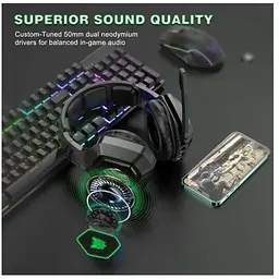 Навушники Onikuma Gaming with LED LED K10 2.4G/3.5mm 000008774-up - мініатюра 2