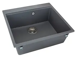 Кухонна мийка Miraggio LAGOON 540 gray (0001140) Граніт, Під стільницю/Врізна, Сірий - мініатюра 3