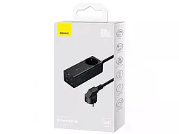 Мережевий зарядний пристрій Baseus GaN3 Pro Desktop Powerstrip AC+2U+2C 100W EU Black With Mini White Cable Type-C to Type-C 100W, 20V/5A, 1 м Black） - мініатюра 8