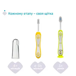 Набір зубних щіток Chicco на присосці, 3-6 років, 2 шт. блакитна з жовтим (12084.11) - мініатюра 7