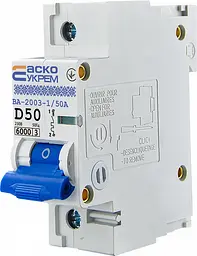 Модульний автоматичний вимикач 1р - 50А - D - ВА-2003 АСКО-УКРЕМ (A0010030006) - мініатюра 4