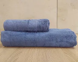 Набір турецьких бамбукових махрових рушників Cestepe 50х90+70х140 Bamboo Sarev Blue - мініатюра 3