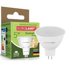 Лампочка Eurolamp LED SMD MR16 5W GU5.3 3000K 220V (LED-SMD-05533(P)) - мініатюра 2
